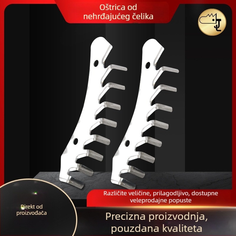 Nerđajuća čelična oštrica za struganje s 6 i 8 zubima, višenamjenska