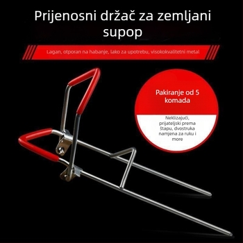 Držač štapa za ribolov sa temeljem na tlu, za kopno i more, željezna konstrukcija