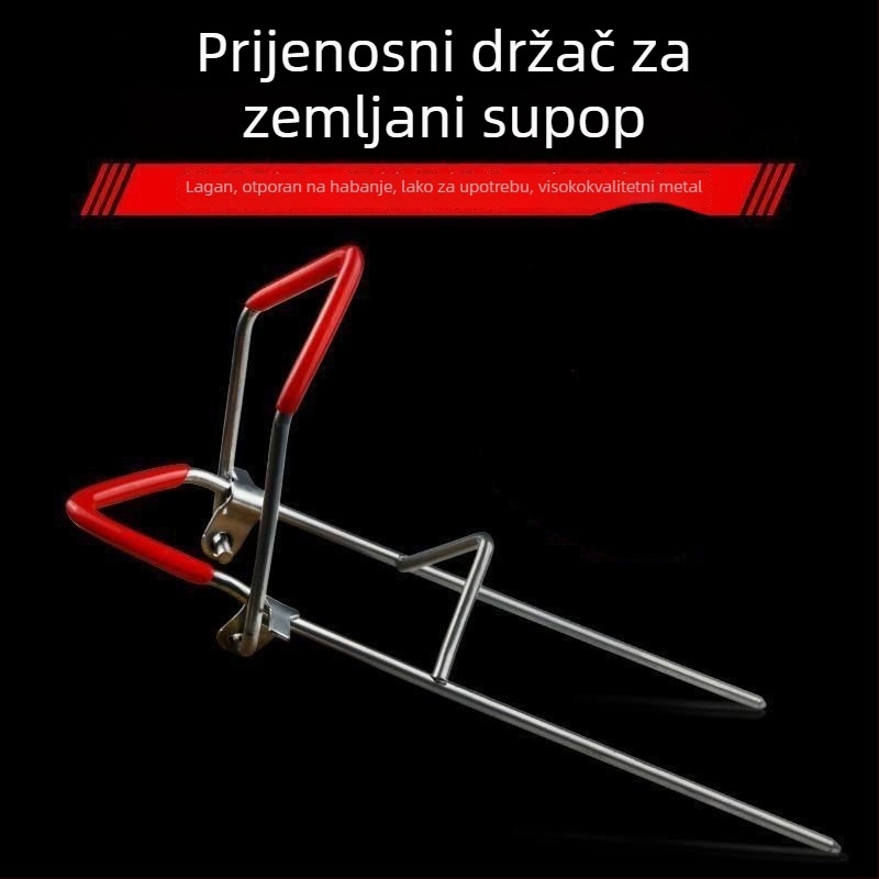 Držač štapa za ribolov sa temeljem na tlu, za kopno i more, željezna konstrukcija