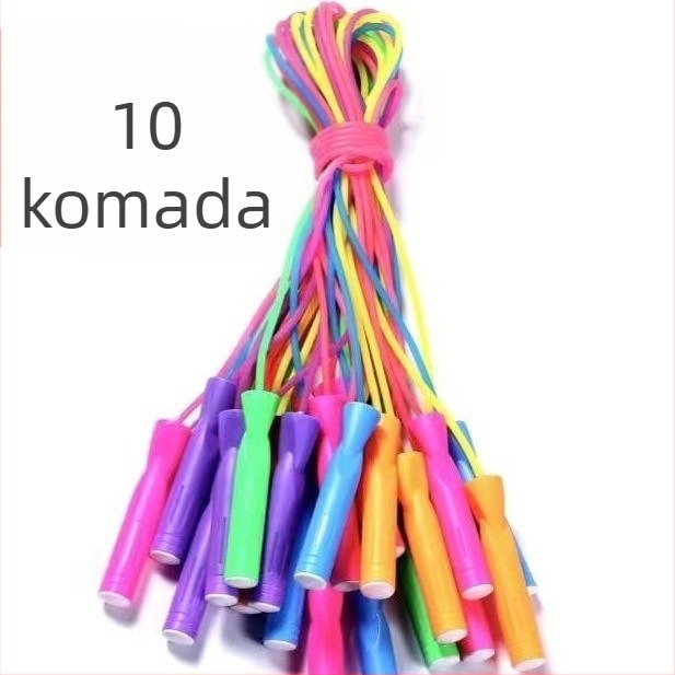 Skakačko uže od čelične žice, plastike i pamuka; 10 komada u paketu; pogodno za fitness i djecu