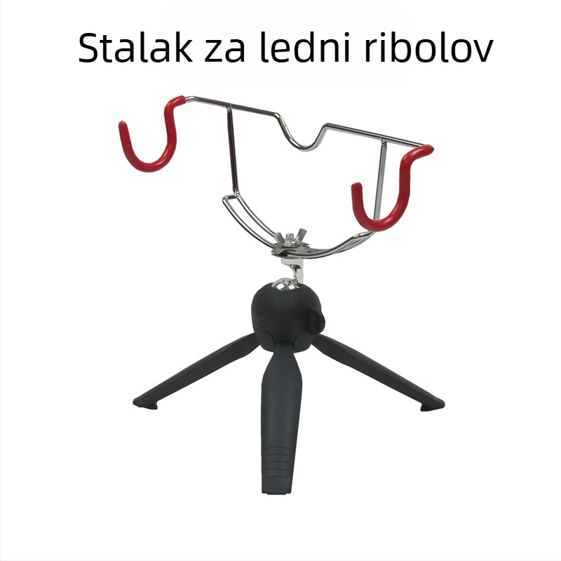 Držač štapova za ribolov na ledu, sklopivi, s dvostrukom glavom, Fengheng Fishing Gear, metal i plastika