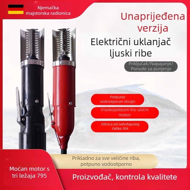 Zatvoren električni alat za uklanjanje ribljih ljuskica, bežični i uz kabel, automatski, za kućnu i komercijalnu upotrebu