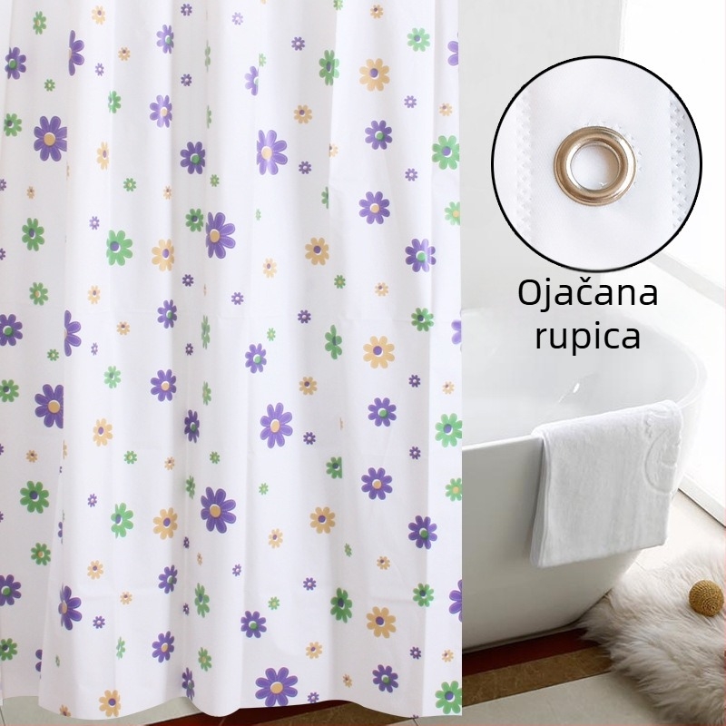 PEVA zavjesa za tuš s bijelim mrežastim uzorkom – nordijskog stila, vodootporna i otporna na plijesan, za kupaonu, prozor i pregradni zaslon, visića tkanina