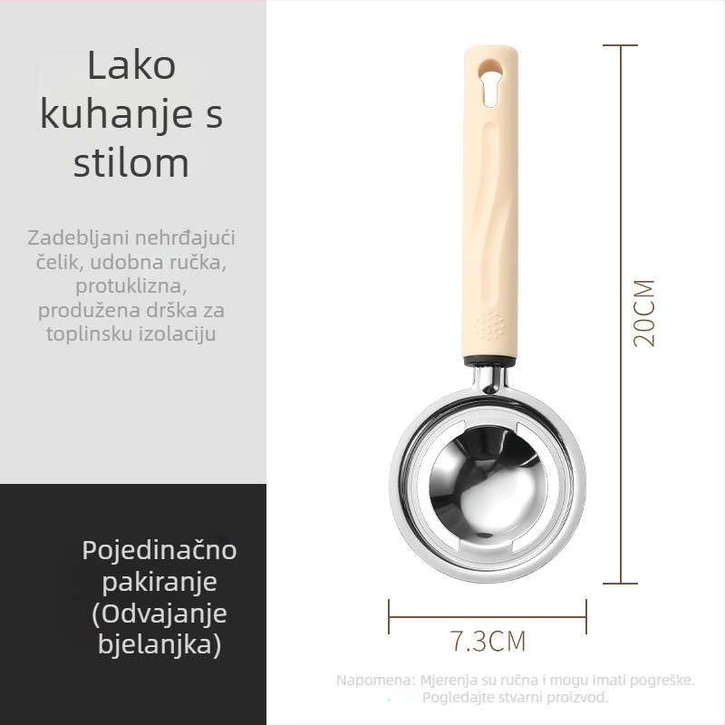 Nerđajući čelik, 3-dijelni kuhinjski set za kućnu upotrebu: cjedilo, mućnjak za jaja i odjeljivač bjelanjaka