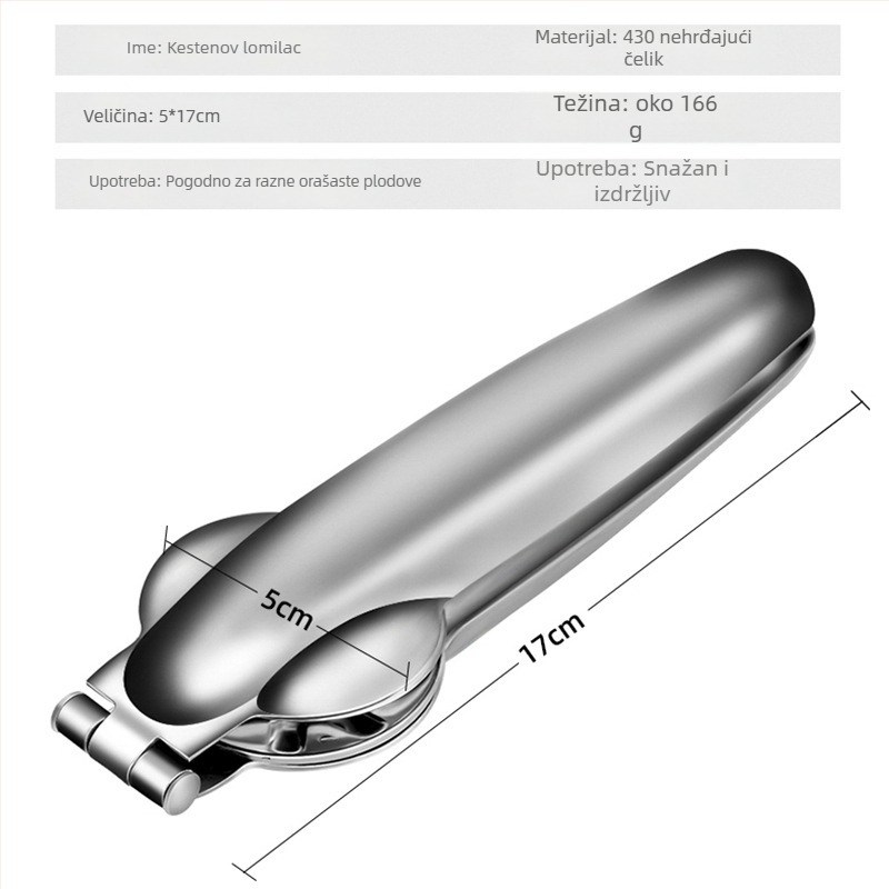 Otvarač za kestene i strugalica s križnim klipom, nehrđajući čelik, moderan minimalistički dizajn, podrijetlo Yangjiang, lansiran u proljeće 2017