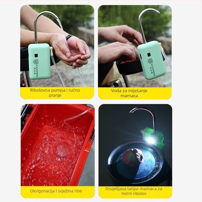 Inteligentni ribolovni uređaj za preuzimanje vode i proizvodnju kisika – vanjska električna pumpa za vodu, PP; Brand: Happy Tiger; Podrijetlo: Kina