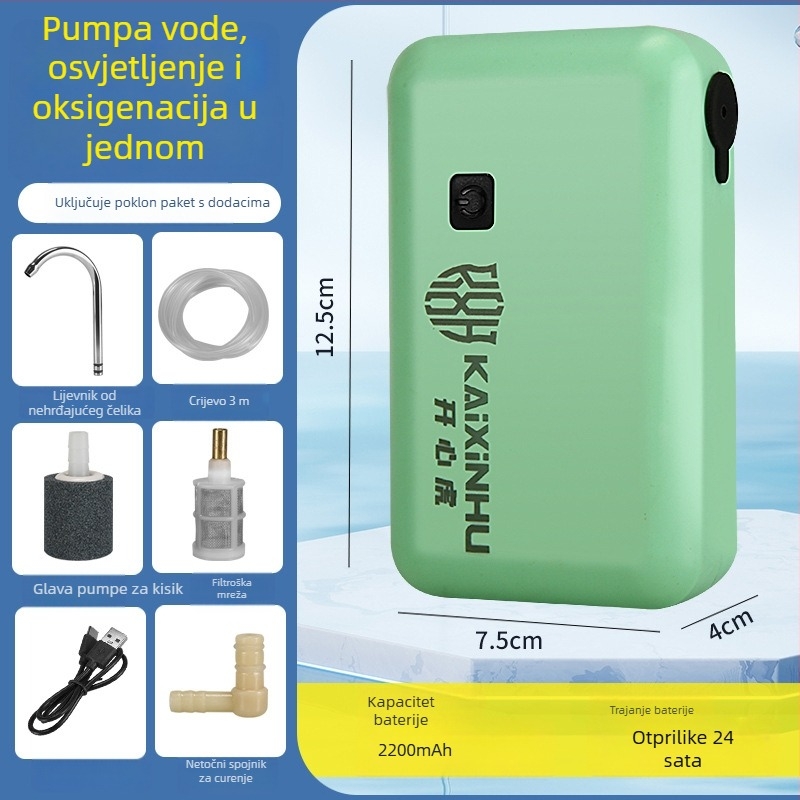 Inteligentni ribolovni uređaj za preuzimanje vode i proizvodnju kisika – vanjska električna pumpa za vodu, PP; Brand: Happy Tiger; Podrijetlo: Kina