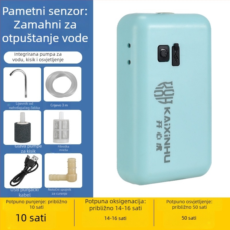 Inteligentni ribolovni uređaj za preuzimanje vode i proizvodnju kisika – vanjska električna pumpa za vodu, PP; Brand: Happy Tiger; Podrijetlo: Kina
