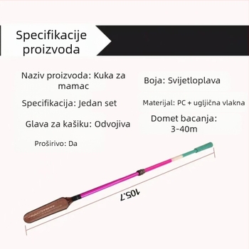 Uređaj za bacanje mamaca s teleskopskom glavom žlice, PC kućište, dodatak za dugačke bacaje