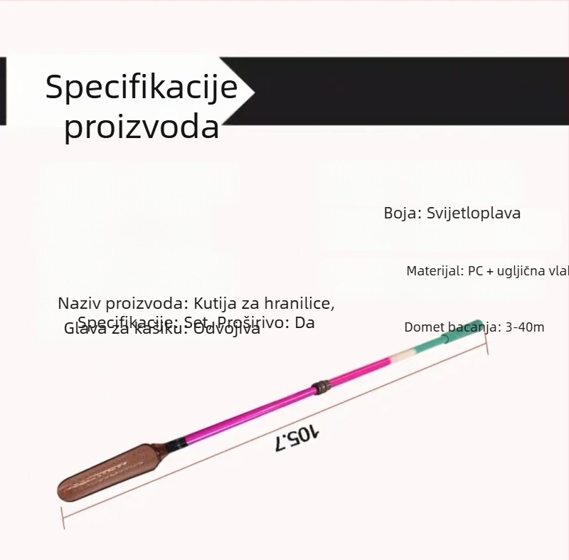 Uređaj za bacanje mamaca s teleskopskom glavom žlice, PC kućište, dodatak za dugačke bacaje