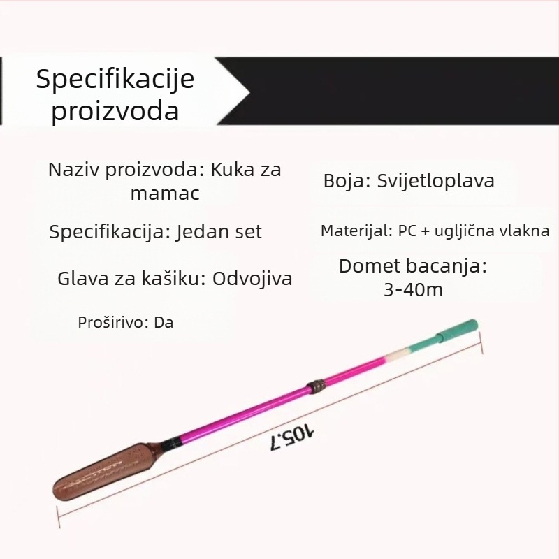 Uređaj za bacanje mamaca s teleskopskom glavom žlice, PC kućište, dodatak za dugačke bacaje