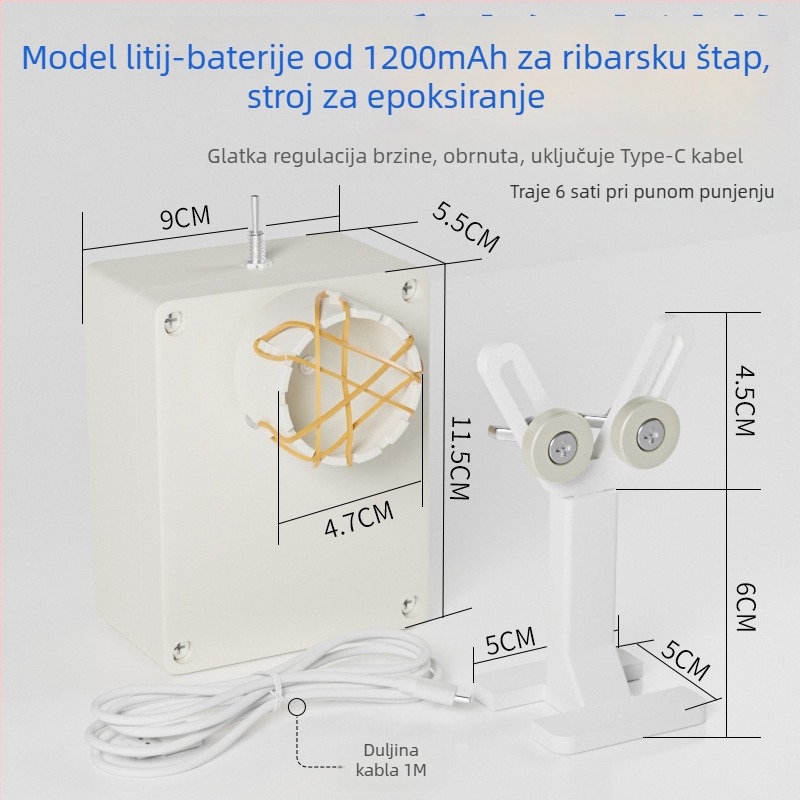 DIY stroj za navijanje vodilnih prstena štapa s premazom epoksidnom smolom (PVC)