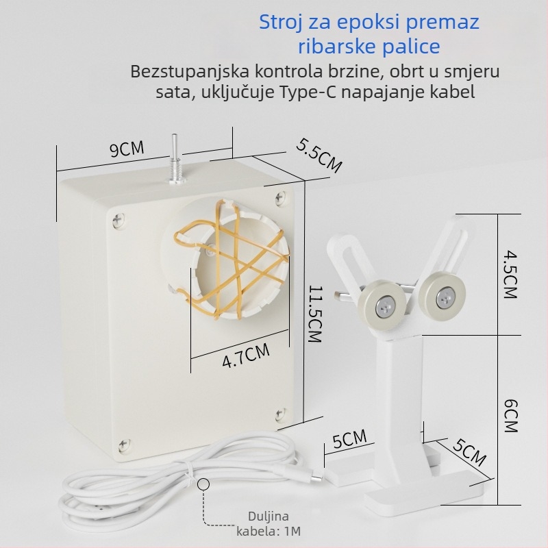 DIY stroj za navijanje vodilnih prstena štapa s premazom epoksidnom smolom (PVC)