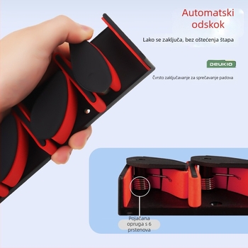 Have Fun Zidni držač za štapove – bez bušenja, brzi kopčasti zatvarač, višestruka rotacija, dvostruka uporaba, gumeni pojas visokog elastičnosti