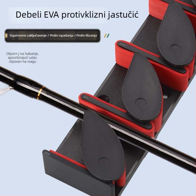 Have Fun Zidni držač za štapove – bez bušenja, brzi kopčasti zatvarač, višestruka rotacija, dvostruka uporaba, gumeni pojas visokog elastičnosti