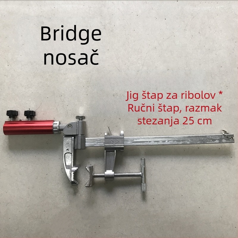 Držač za štap za ribolov s rotirajućom glavom, sklopiv, metalna konstrukcija, višestruko okretanje