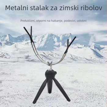 Držač štapa za ledeni ribolov – sklopivi, prijenosni, dvostruka glava, od nehrđajućeg čelika, Shengdong Fishing Gear