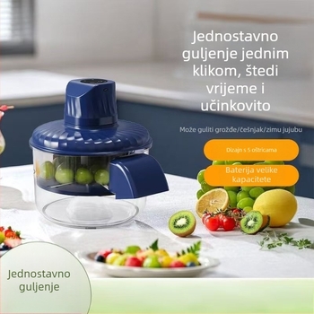 Električni oguljivač voća i povrća za kućnu upotrebu s oguljivanjem grožđa i češnjaka, 50W, 3.7V, 1300mAh, PP plastika, punjenje 5V-1A