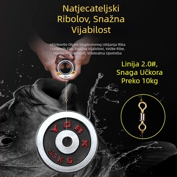 Najlon ribolovni damil, glavna linija s vodilom, ultra mekana, zlatno svileni sjaj, visoka kvaliteta, snažna otpornost na naprezanje, bez uvrtanja