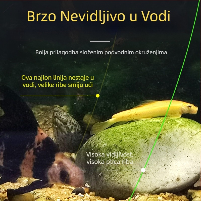 Najlon ribolovni damil, glavna linija s vodilom, ultra mekana, zlatno svileni sjaj, visoka kvaliteta, snažna otpornost na naprezanje, bez uvrtanja