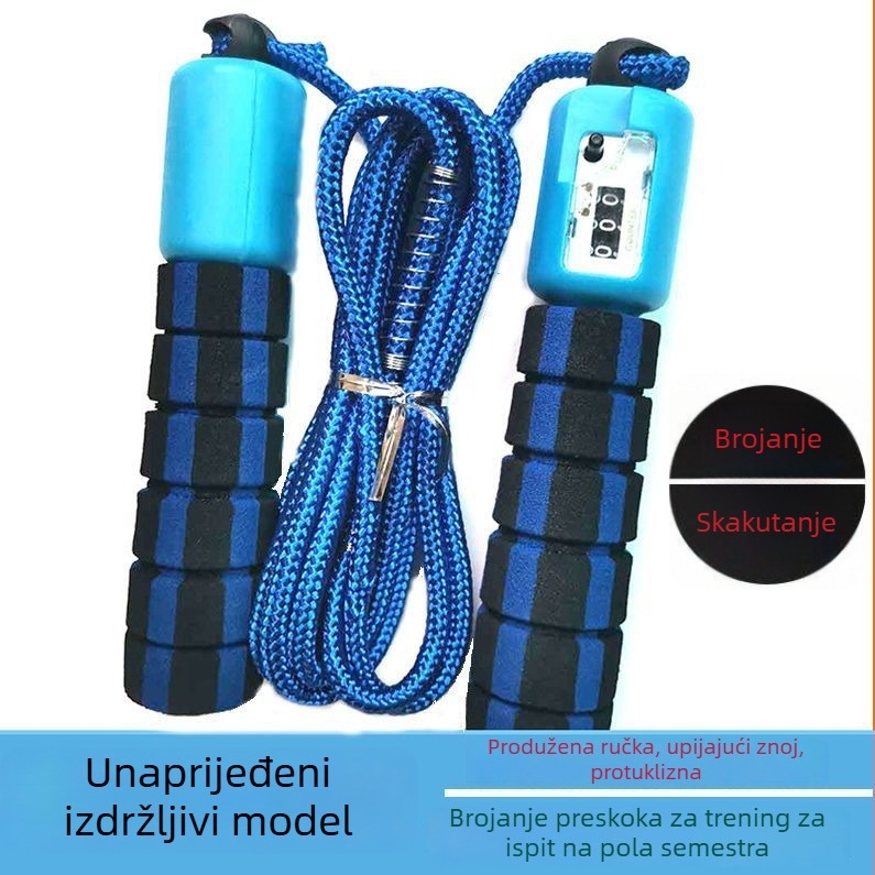 Skakačko uže s brojačem – unutarnja gimnastika, unisex, podesiva duljina, za odrasle i djecu, priprema za srednju školu