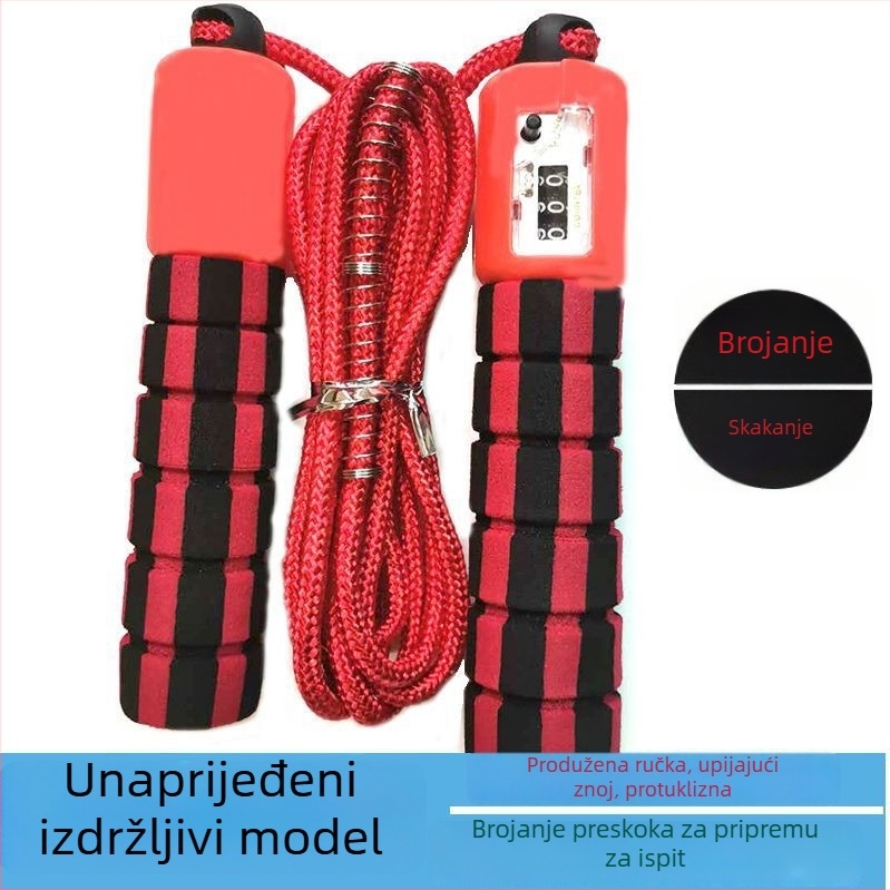 Skakačko uže s brojačem – unutarnja gimnastika, unisex, podesiva duljina, za odrasle i djecu, priprema za srednju školu
