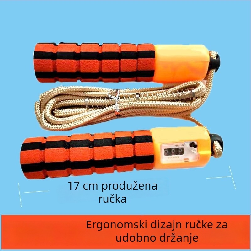 Skakačko uže s brojačem – unutarnja gimnastika, unisex, podesiva duljina, za odrasle i djecu, priprema za srednju školu