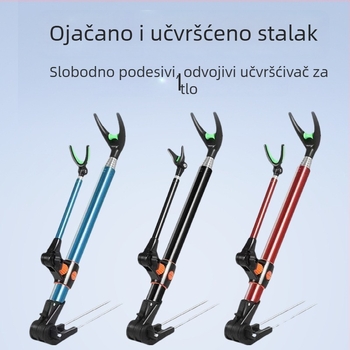Višenamjenski držač za štapove za pecanje, za zabijanje u zemlju, s stražnjim montažom, ojačan, od nehrđajućeg čelika (Brand Shine; Podrijetlo: Kina; Materijal: Nehrđajući čelik)