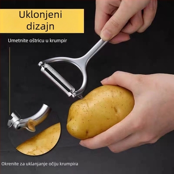 Oguljivač od cinkovog legura, u obliku Y, za voće, povrće i krumpire