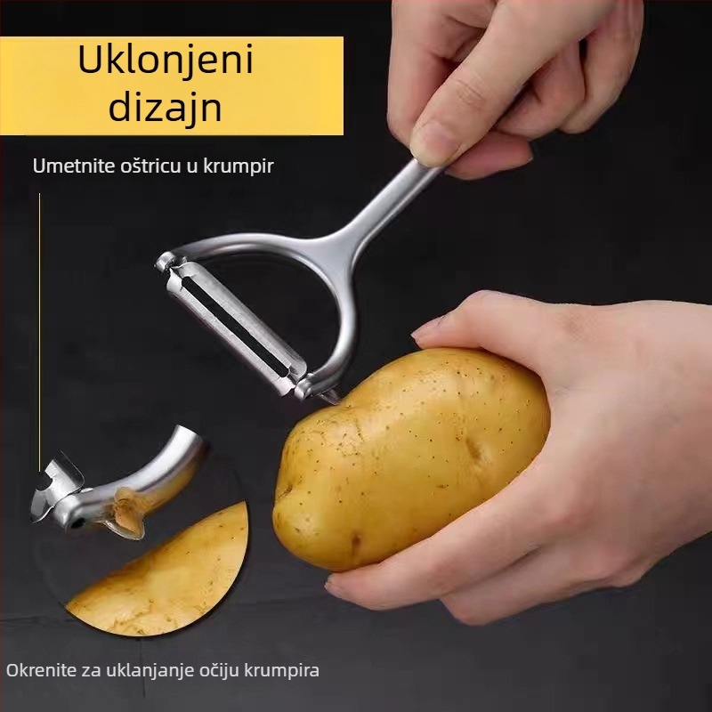 Oguljivač od cinkovog legura, u obliku Y, za voće, povrće i krumpire