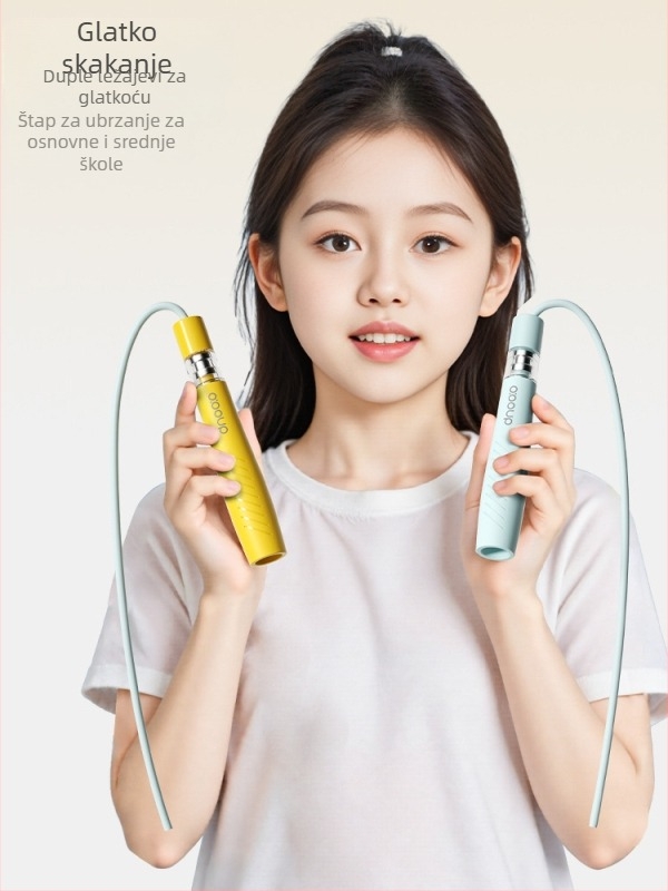 Švihadlo s dvostrukim ležajevima za djecu – PVC; pogodno za trčanje, fitness i bodybuilding