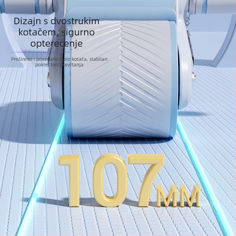 Abdominalni valjak s dva kotača i automatskim vraćanjem, model 002, težina 1,88 kg, nije sklopiv, za kućnu i uredsku upotrebu
