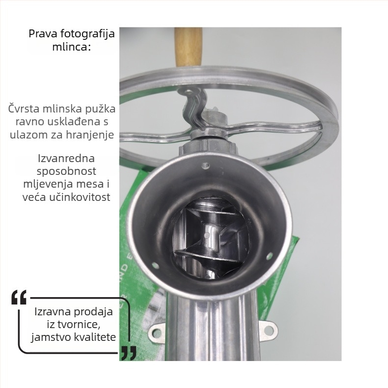 2-u-1 mljevac mesa i punjač kobasica, električno/ručno, aluminij, model 32, zimsko izdanje 2020.