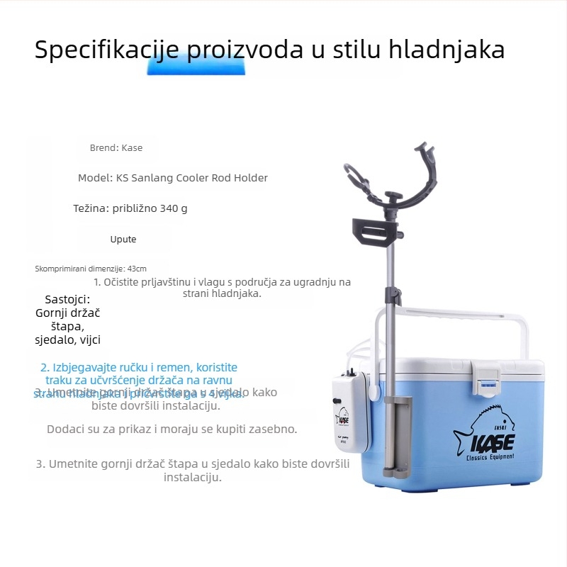 Držač za štapove za ribolov s višestranom rotacijom, sklopiv, aluminijska legura, trostupanjska regulacija