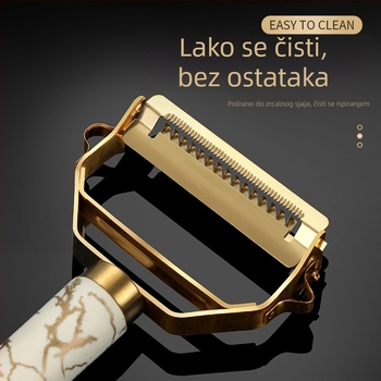 Nož za olakšano oguljenje voća i dinja, 3-u-1, od nehrđajućeg čelika