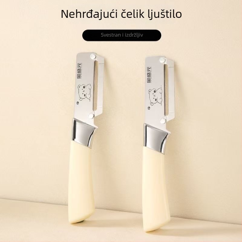 Nehrđajući čelični oguljivač, višenamjenski alat za guljenje voća, dvostruki za ananas i šećernu trsku