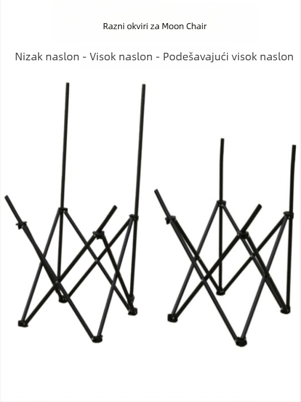 Željezni okvir za stolicu lunu, trostepeni sklopivi okvir za kampiranje