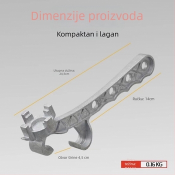 Otvarač poklopca od aluminijske legure – univerzalan za kante za boju i plastične kante, višenamjenski ključ