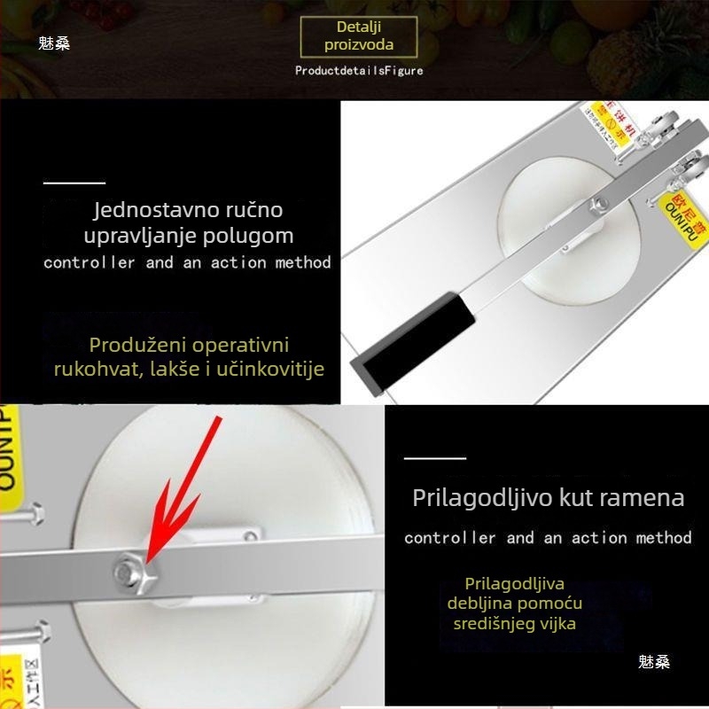 Ručna presa za tijesto za ručno izrađene palačinke, pizzu, velike sezamove peciva, mesne peciva i rižine kolače — za kućnu i komercijalnu upotrebu