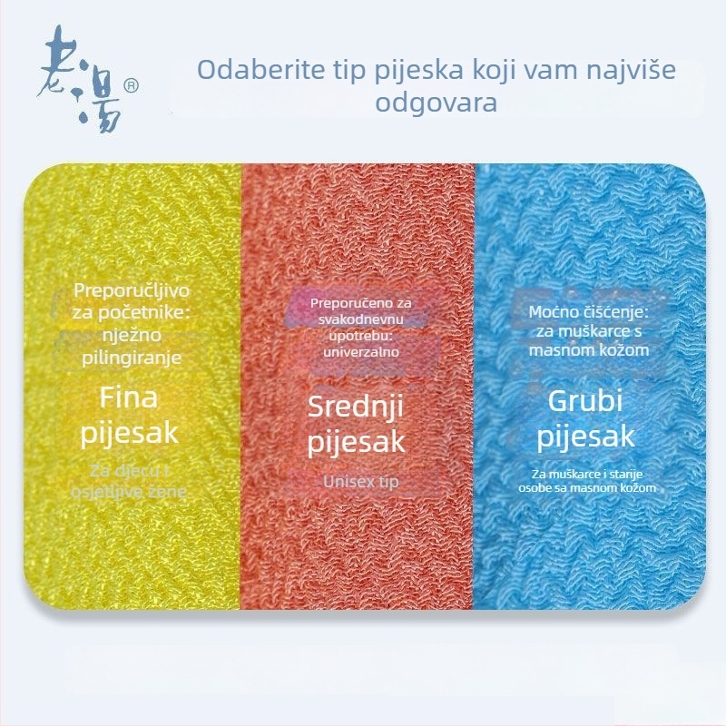 Jednostruka eksfolirajuća krpa za kupanje, snažno uklanjanje mrlja, bezbolno čišćenje, za odrasle i djecu
