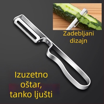 Oguljivač voća i krumpira — 4-djelni set od nehrđajućeg čelika (Brand: Friendly; Materijal: Nehrđajući čelik; Pakiranje: 4 komada; Upotreba: oguliti voće i krumpir)
