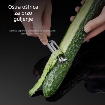 Oguljivač voća i krumpira — 4-djelni set od nehrđajućeg čelika (Brand: Friendly; Materijal: Nehrđajući čelik; Pakiranje: 4 komada; Upotreba: oguliti voće i krumpir)