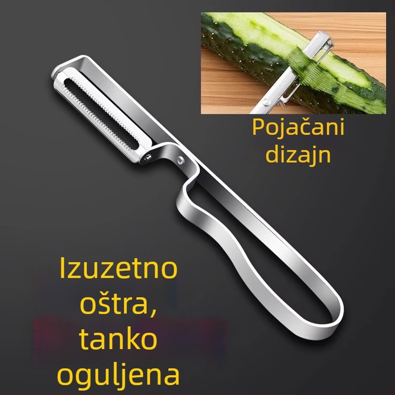 Oguljivač voća i krumpira — 4-djelni set od nehrđajućeg čelika (Brand: Friendly; Materijal: Nehrđajući čelik; Pakiranje: 4 komada; Upotreba: oguliti voće i krumpir)