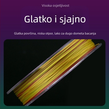 Glavna linija, 8-slojno pletena PE ribolovna linija, 100 m, visoka čvrstoća, pakiranje 200 kom