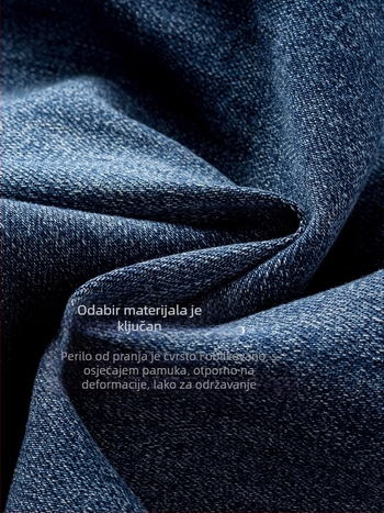 Ženske traperice s visokim strukom, retro kroj s blagim širim nogavicama, proljeće 2025, denim s pamukom i spandeksom, blago elastične, pijeskovano pranje