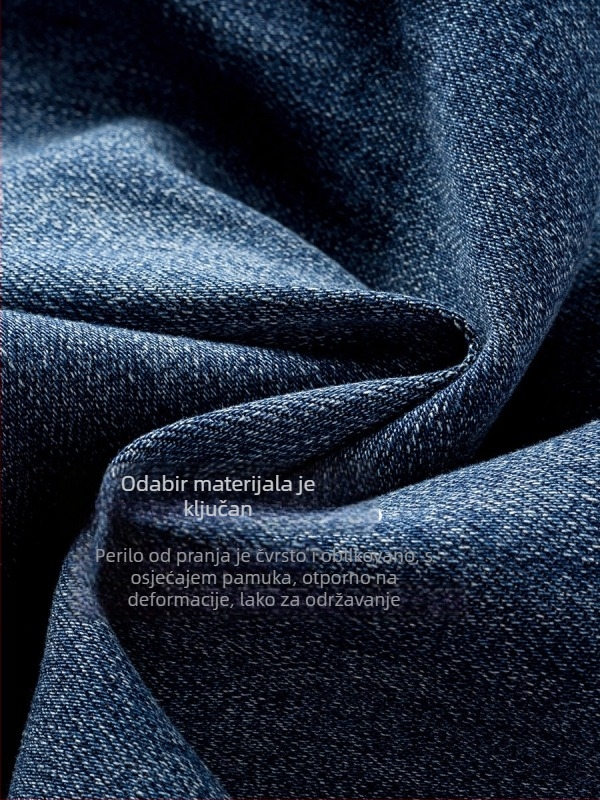 Ženske traperice s visokim strukom, retro kroj s blagim širim nogavicama, proljeće 2025, denim s pamukom i spandeksom, blago elastične, pijeskovano pranje