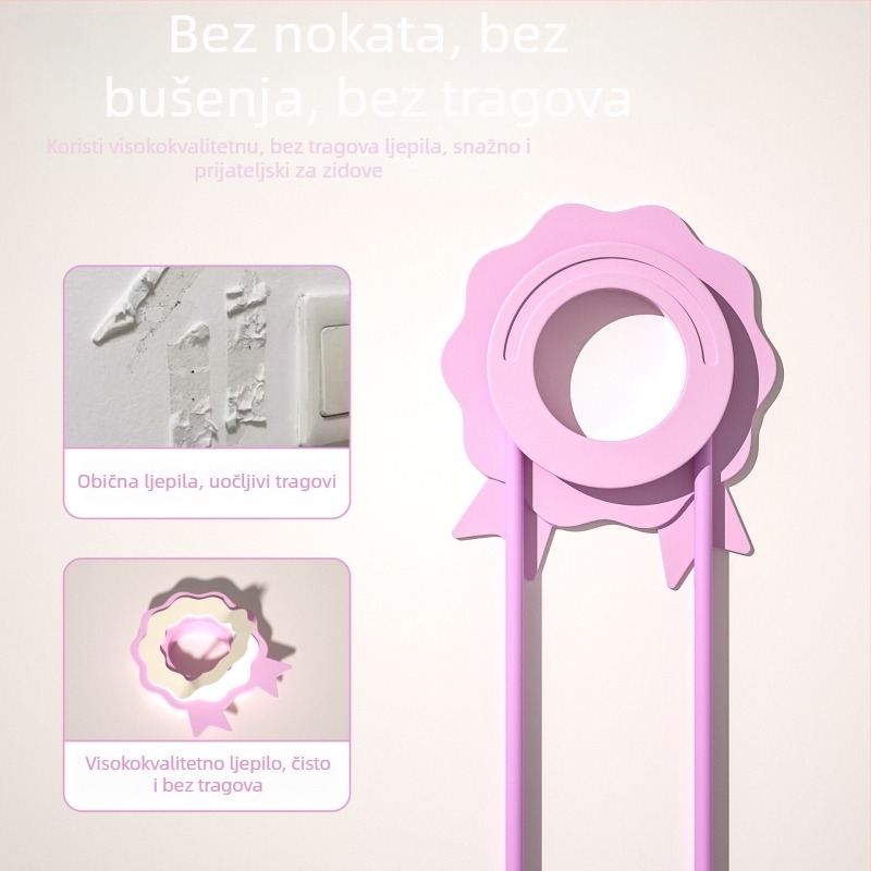 Zidni organizator užeta za preskakanje, bez bušenja, Angtop PVC 62×70×13 mm, sprječava zapetljavanje, za djecu i odrasle