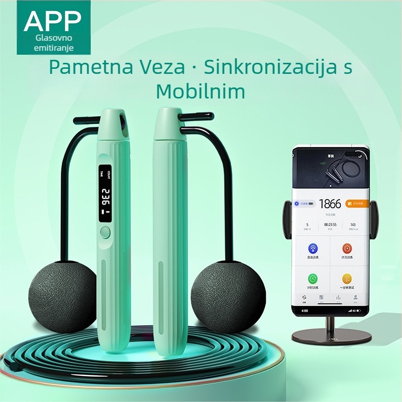 Alikson Bluetooth Pametno Preskakalo Uže s Elektroničkim Brojačem, Bežični Dvostruka Upotreba (Brand: Alikson; Material: Other; Specifications: 3; Licensable private label: Yes)