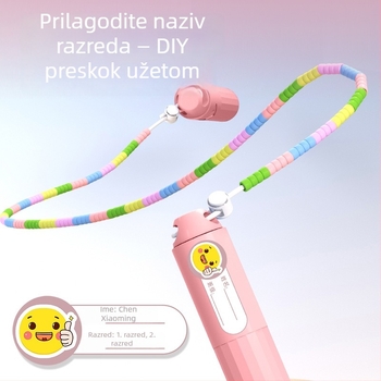 Dječje skakačko uže s brojkama od perlica i bambusnim segmentima – Materijal: PP + mekano ljepilo, pogodno za djecu vrtića i osnovne škole