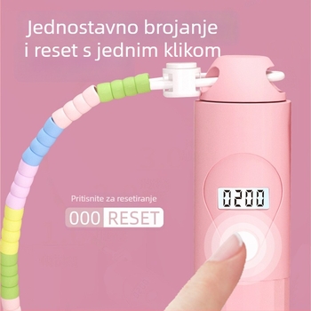 Dječje skakačko uže s brojkama od perlica i bambusnim segmentima – Materijal: PP + mekano ljepilo, pogodno za djecu vrtića i osnovne škole